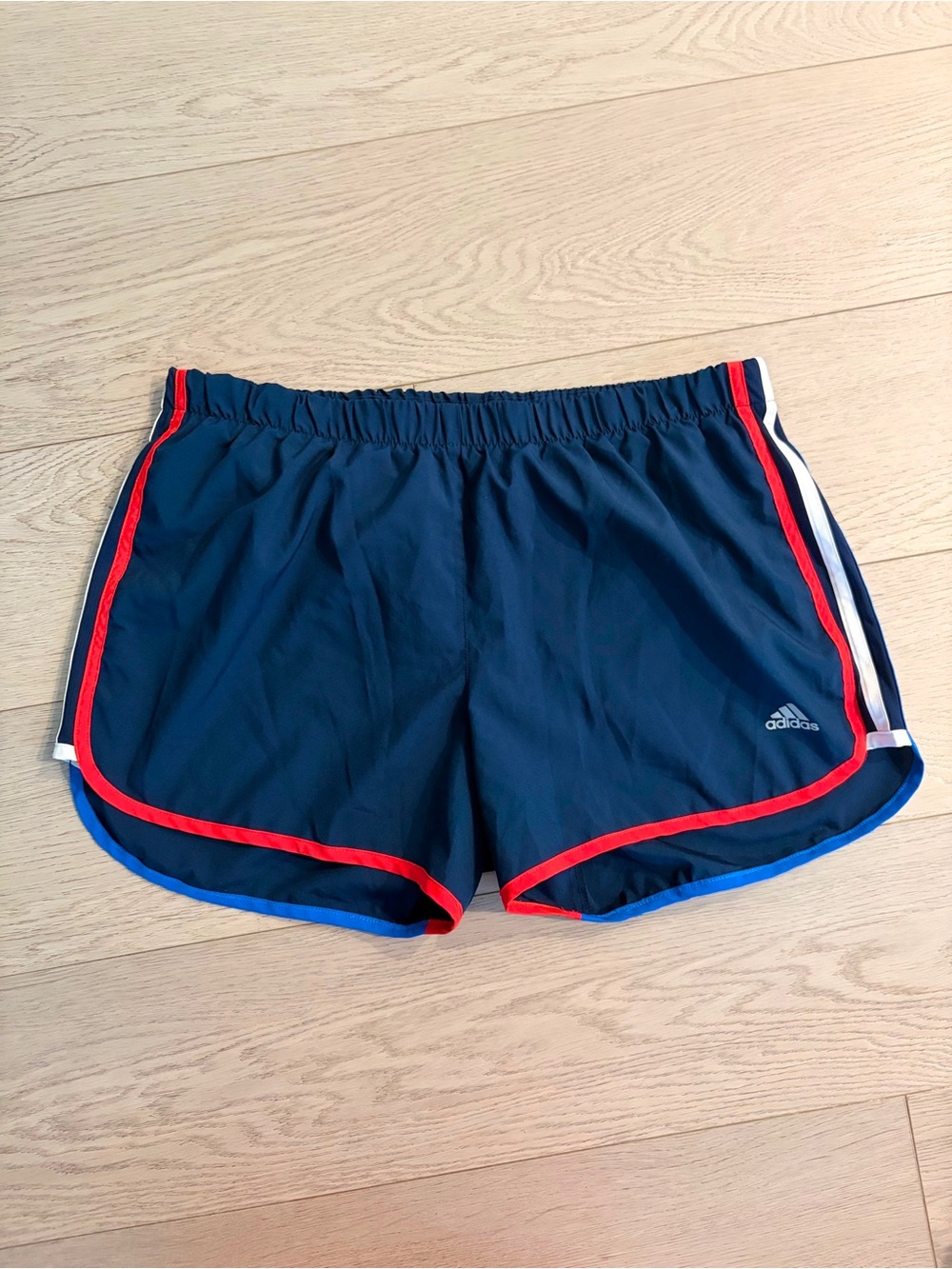 adidas Women's Navy Athletic Shorts with Red Trim